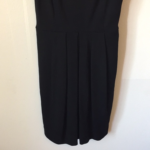 J. Crew Black Pleated Sleeveless Wool ALine Dress - Picture 3 of 7